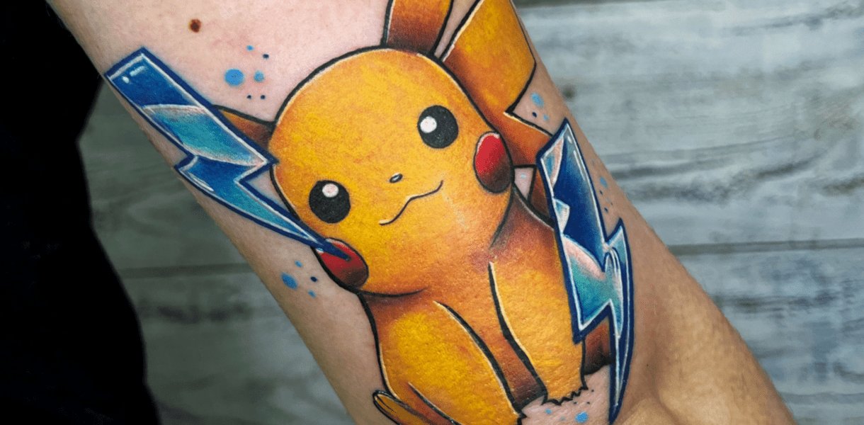 Pikachu tattoo photo kawaii blue lightning