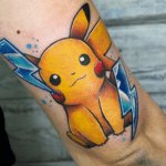 Pikachu tattoo photo kawaii blue lightning