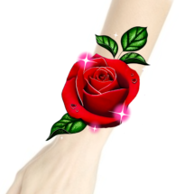 kawaii rose color tattoo placement mockup