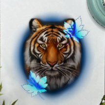 tiger realistic color tattoo mockup