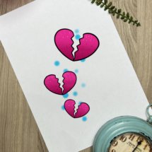 broken heart tattoo flash design mockup