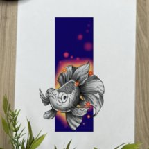 glowing fish tattoo design