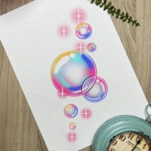 bubbles kawaii tattoo design mockup