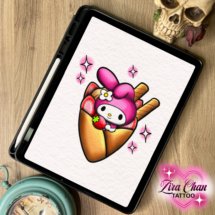 my melody tattoo design ice cream kawaii tattoo design