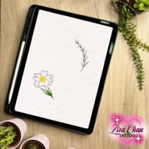 floral tattoo design project mockup