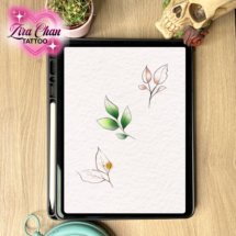 floral flash tattoo design mockup